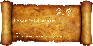 Haberfeld Vitus névjegykártya